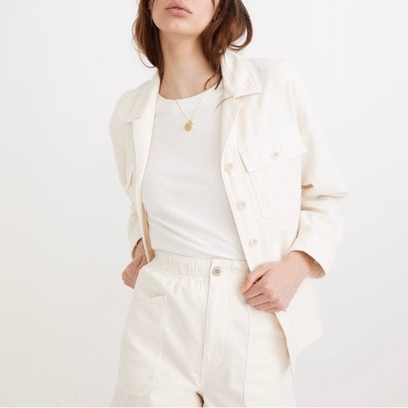 Madewell Women’s Drakefield Jacket in Ecru Size Medium NWT - Picture 1 of 12